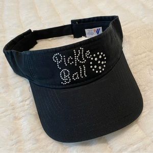 Pickleball Visor with Crystals Black 🖤✨